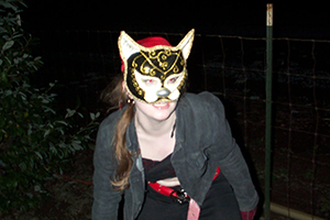Flower Farmer Girl in Halloween Cat Costume